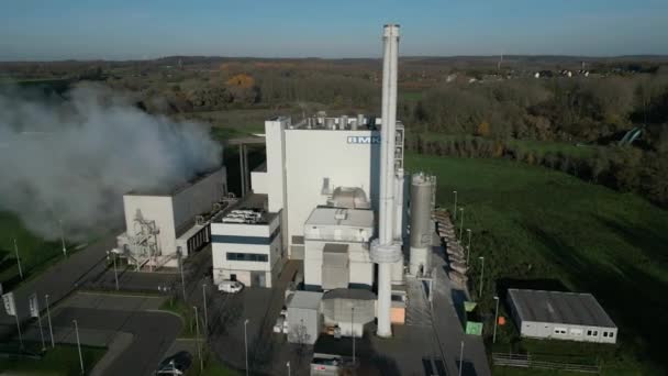 Planta Biomasa Renania Del Norte Westfalia Con Una Potencia Eléctrica — Vídeo de stock