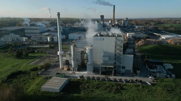Biomassa Kraftverk Nordrhein Westfalen Med Elektrisk Effekt Megawatt — Stockvideo