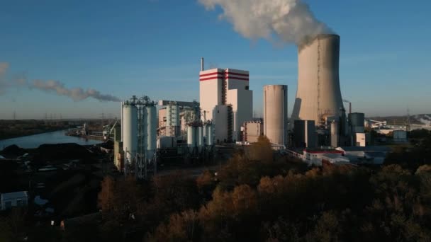 Pevná Uhelná Elektrárna Severním Porýní Vestfálsku Kapacitou 750 Megawattů — Stock video