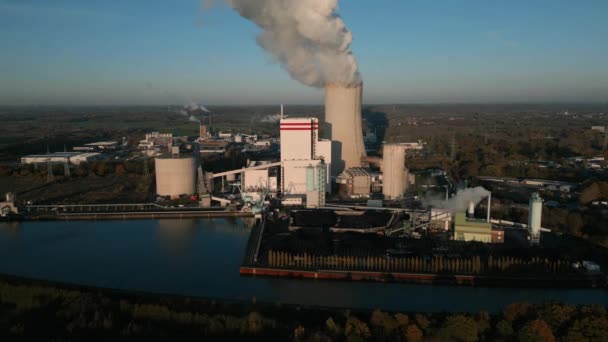 Угольная Электростанция Северном Рейне Вестфалии Мощностью 750 Мвт — стоковое видео