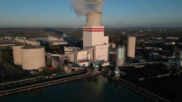 Centrale Elettrica Alimentata Carbone Nella Renania Settentrionale Vestfalia Con Una — Video Stock