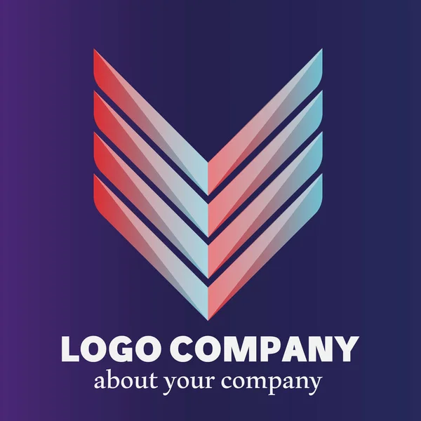 Ilustración Vectorial Logotipo Letra Con Rojo Azul — Vector de stock