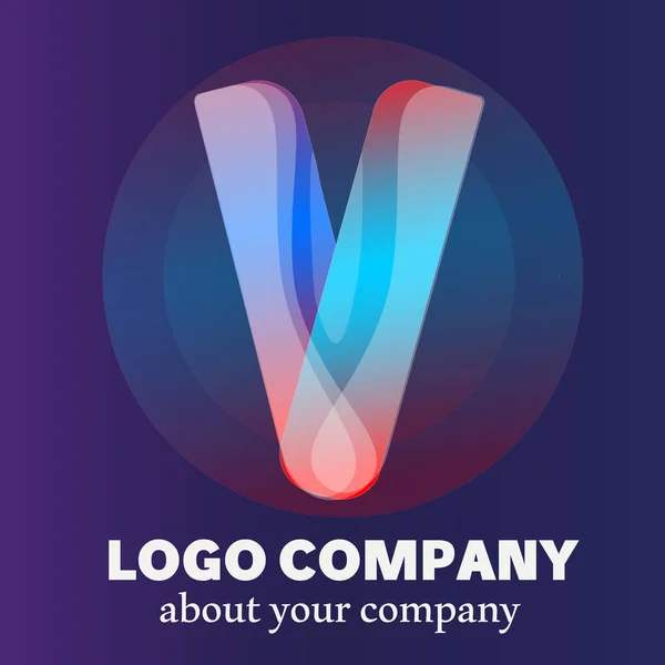 Ilustração Vetorial Logotipo Letra Com Vermelho Azul —  Vetores de Stock