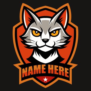 Kedi Başı Maskotu logosu, Kedi Logosu Kumarı, Tilki Logosu Maskotu, 