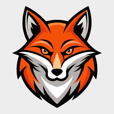 Fox Head Maskot logosu, Fox Logo Kumarı, Fox Logo Maskotu