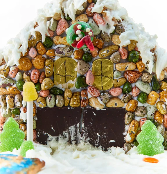 Snowy Gingerbread Garage Covered Snow Royalty Free Stock Photos