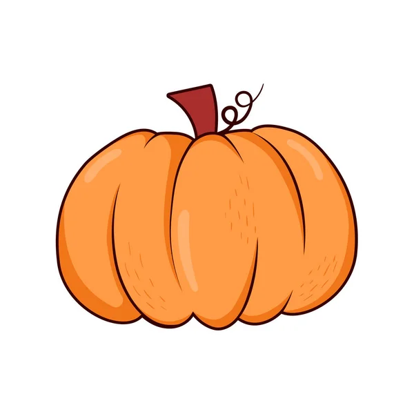 Dessin Animé Citrouille Doodle Simple Pour Halloween Thanksgiving — Image vectorielle