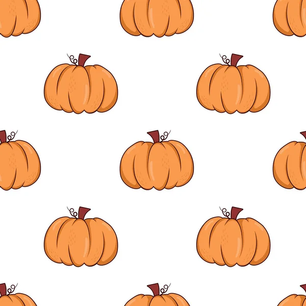 Aranyos Egyszerű Zökkenőmentes Minta Firka Lapos Tök Hálaadás Halloween — Stock Vector