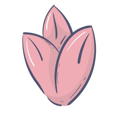 Simple shape abstract tulip flower head doodle