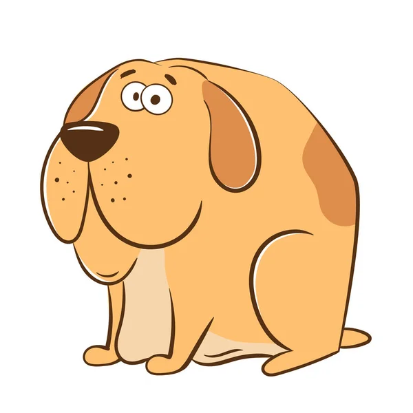Funny Cartoon Dog Purebred Huge Kind Mongrel Flat Style Vector — Stock Vector