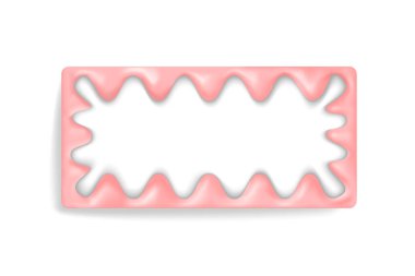 Volumetrik dalgalı 3d çerçeve, merkezinde şişirilebilir kırmızı kenarı olan boş bir boşluk.