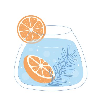 Turuncu ve bitkisel düz hatlı cam bardak.