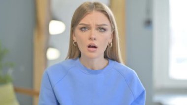 Disappointed Young Woman Reacting to Loss, Financial Failure