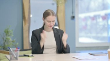 Distraught Young Businesswoman in Depression and Anxiety