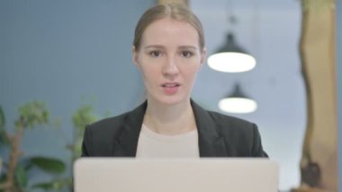 Close Up of Shocked Young Businesswoman Working in Awe