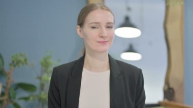 Portrait of Disliking Young Businesswoman Feeling Displeased