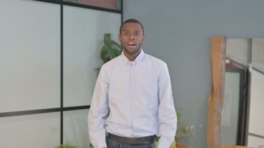 Shocked African American Man Wondering in Awe, Astonished