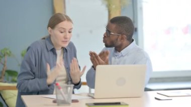 Angry Multiethnic Business People Fighting in Office