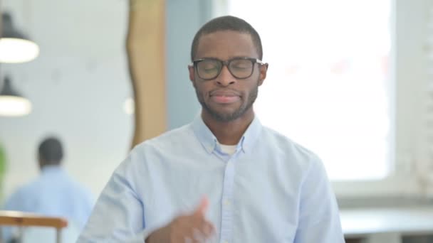 Portrait Thumbs African American Man — Video Stock