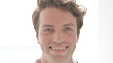 Smiling Face of Casual Young Man, Close Up
