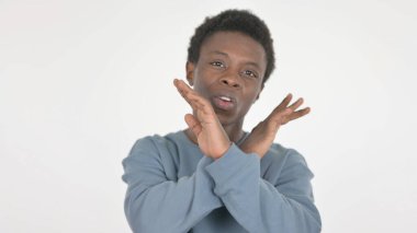 Beyaz Arkaplanda Reddedilen Sıradan Afrikalı Adam Hoşlanmıyor