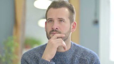 Pensive Mature Adult Man Thinking New Plan