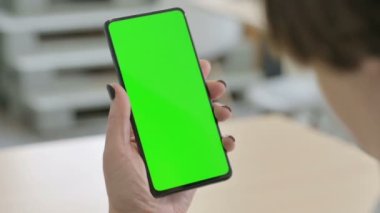 Close Up of Hand Using Green Screen Phone