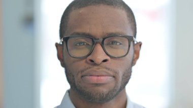 Close Up of Serious African American Man Face