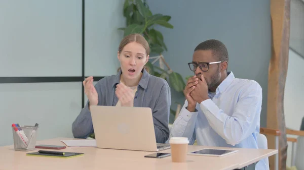 stock image Multiethnic Business People Reacting to Loss at Work