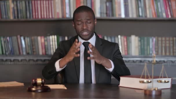Africano Hombre Abogado Hablando Para Video Blog — Vídeos de Stock