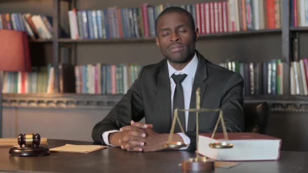 Отказ Афроамериканскому Адвокату Отказе Предложении — стоковое видео