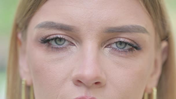 Close Blinking Female Eyes — Vídeos de Stock