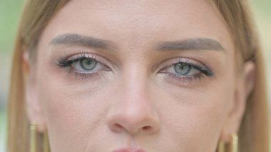Close Up of Blinking Female Eyes