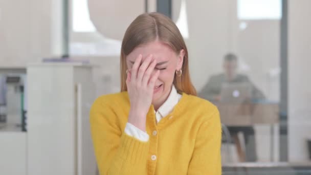 Portrét Pláče Mladé Ženy Pocit Smutku — Stock video