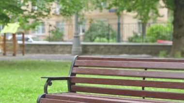 Genç Afrikalı adam dizüstü bilgisayarla Bench 'e geliyor.