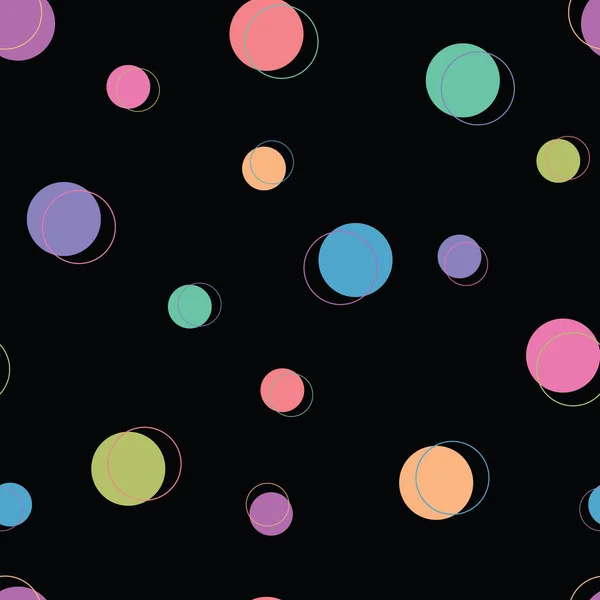 Mehrfarbige Vektorkreise Mit Sich Wiederholenden Silhouetten Hintergrund Perfekt Für Stoff — Stockvektor