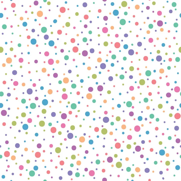 Vector Abstract Multicoloured Polka Dots Repeating Pattern Background Perfect Fabric — Stock Vector