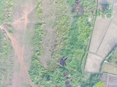 aerial view of land mapping by unmaned aerial vehicle in Bogor, Indonesia.
