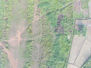 aerial view of land mapping by unmaned aerial vehicle in Bogor, Indonesia.