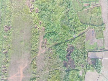 aerial view of land mapping by unmaned aerial vehicle in Bogor, Indonesia.