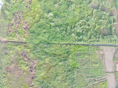 aerial view of land mapping by unmaned aerial vehicle in Bogor, Indonesia.