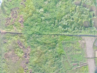 aerial view of land mapping by unmaned aerial vehicle in Bogor, Indonesia.