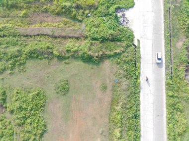 aerial view of land mapping by unmaned aerial vehicle in Bogor, Indonesia.