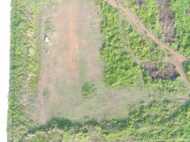 aerial view of land mapping by unmaned aerial vehicle in Bogor, Indonesia.