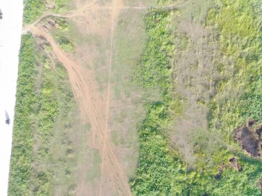 aerial view of land mapping by unmaned aerial vehicle in Bogor, Indonesia.