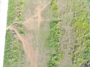 aerial view of land mapping by unmaned aerial vehicle in Bogor, Indonesia.