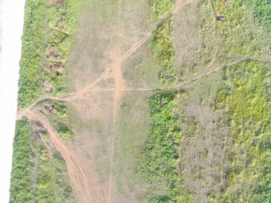aerial view of land mapping by unmaned aerial vehicle in Bogor, Indonesia.