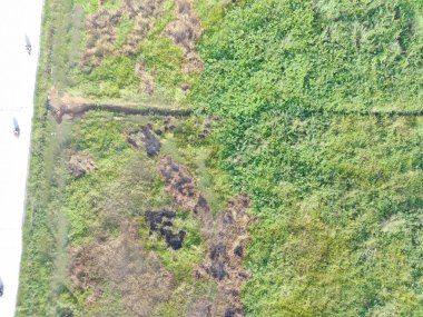 aerial view of land mapping by unmaned aerial vehicle in Bogor, Indonesia.
