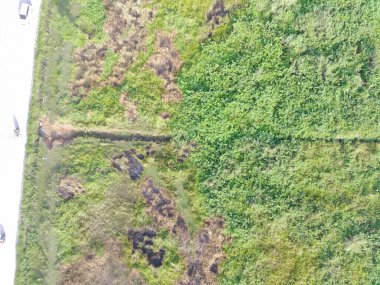 aerial view of land mapping by unmaned aerial vehicle in Bogor, Indonesia.