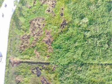 aerial view of land mapping by unmaned aerial vehicle in Bogor, Indonesia.